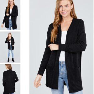 New Boutique Open Front Sweater Cardigan